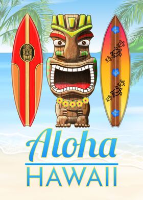 Aloha Hawaii Tiki Statue