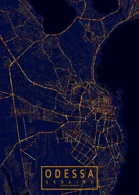 Odessa Map City At Night