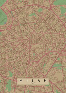 Milan Italy City Map