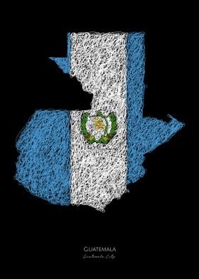 GUATEMALA FLAG MAP WORLD