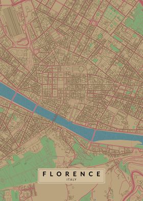 Florence Italy City Map