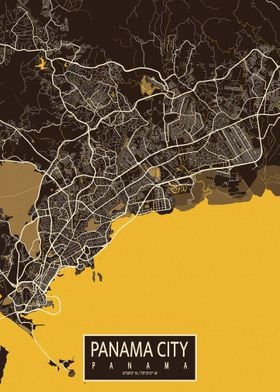 Panama City Map Pastel