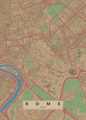 Rome Italy City Map