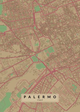 Palermo Italy City Map