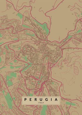 Perugia Italy City Map