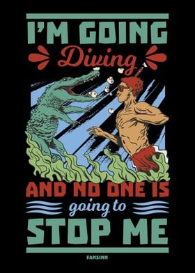 ❤ DIVING ❤  typography poster art signed limited edition print cool gift scuba 