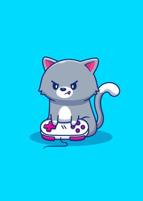 Cute cat gaming