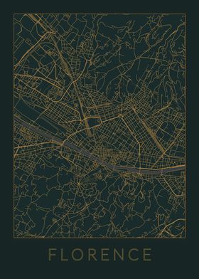 Florence Gray Orange Map
