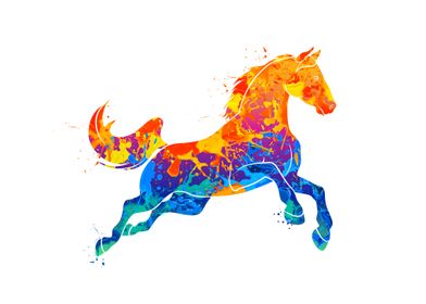 Abstract galloping horse