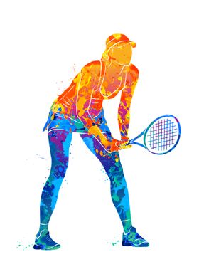 Abstract tennis player