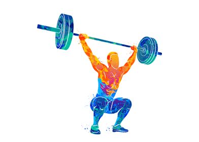 strong man lifting weights