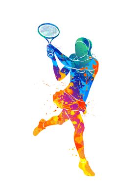 Abstract tennis player