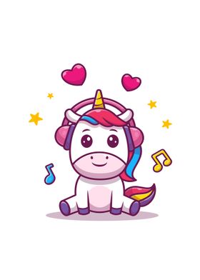 unicorn listening music