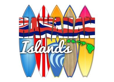 Surfboards Hawaii Flag