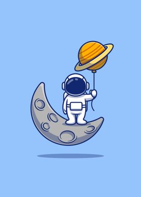 Cute astronaut standing