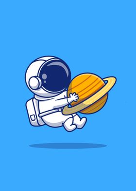 astronaut hugging planet