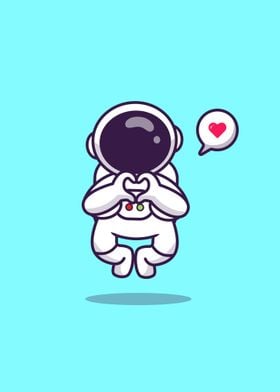 astronaut flying with love