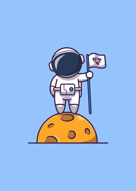 Astronaut with flag