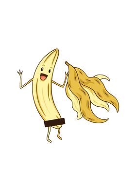 Funny Banana without peel