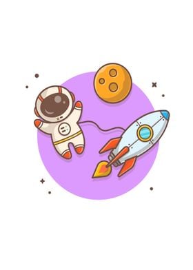 Cute astronaut flying 