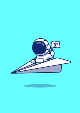 astronaut riding paper