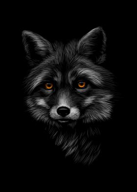 Portrait of a fox head