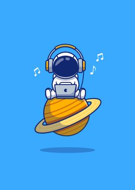 astronaut listening music