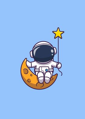 Astronaut sitting on moon