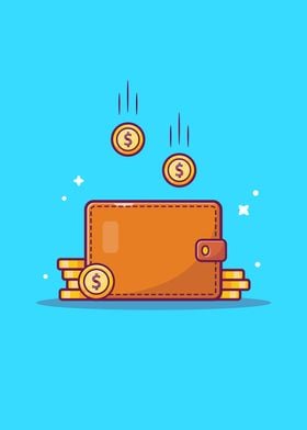 Wallet With Money And Coin