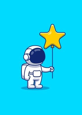 Cute astronaut holding