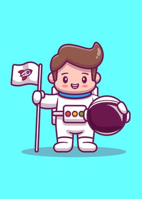 Cute astronaut kid