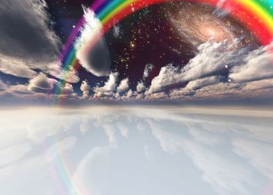 Rainbow over clouds