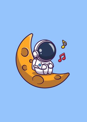 Astronaut singing on moon