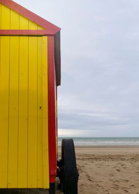 Yellow house on the beach