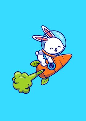 Cute rabbit astronaut