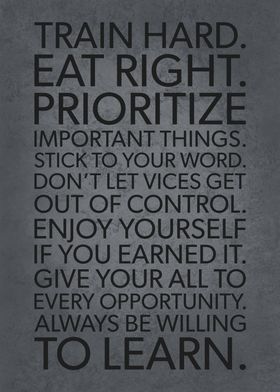 Train Hard Eat Right