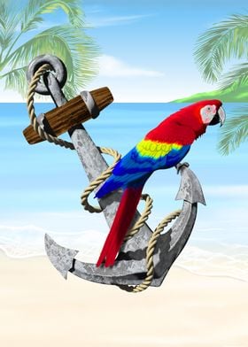 Nautical Anchor Parrot