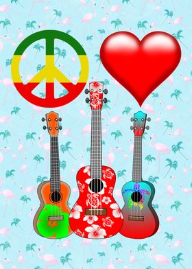 Peace Love Ukuleles