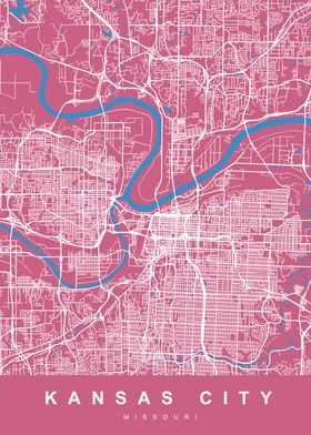 KANSAS CITY Map MISSOURI 