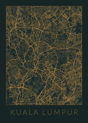 Kuala Lumpur Gray Map