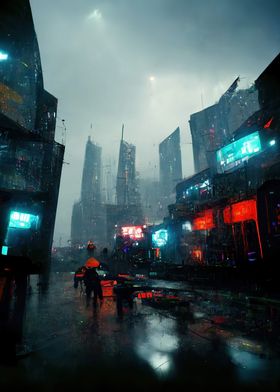 Cyberpunk Cityscape I