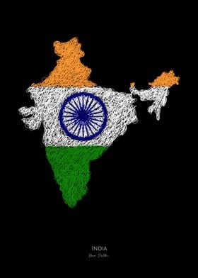 INDIA NEW DELHI FLAG MAP