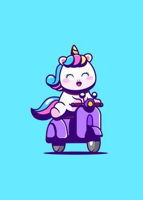 Unicorn riding scooter