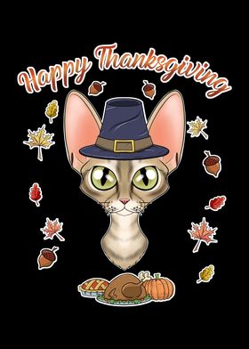 Devon Rex Cat Thanksgiving