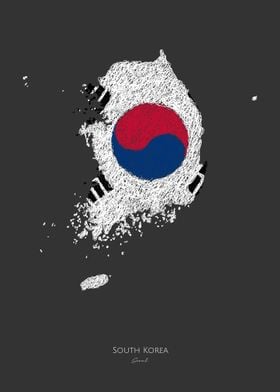 SOUTH KOREA SEOUL FLAG MAP