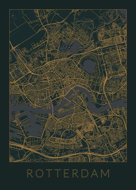 Rotterdam Gray Orange Map