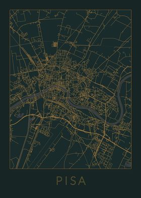 Pisa Gray Orange Map