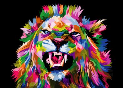 colorful lion vector