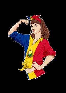 Romanian Girl Romania Flag