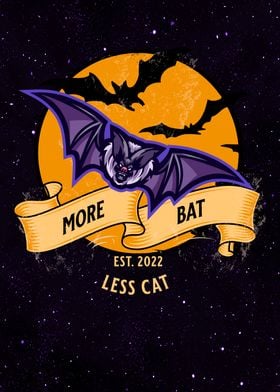 Halloween bat less cat